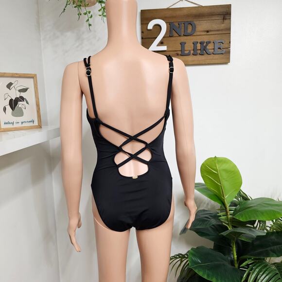 SUNSETS Swimsuit One Piece Size Small BLack - Picture 2 of 5